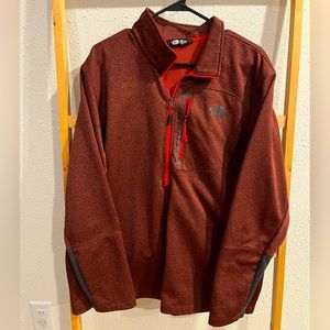The North Face Mens Quarter Zip Sweatshirt, Red, Size XL